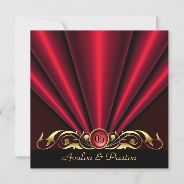 Roaring 20's Red Art Deco Bridal Shower Invitation (Front)