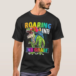 Roaring 2Nd Grade Dinosaur Backpack Back To School T-Shirt