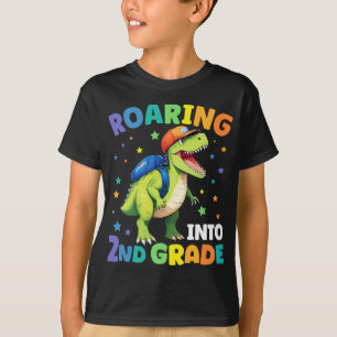 Roaring 2nd Grade Dinosaur T Rex Back To School T-Shirt
