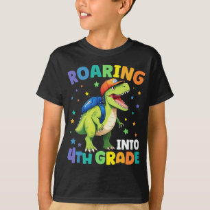 Roaring 4th Grade Dinosaur T Rex Back To School T-Shirt