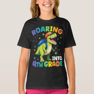 Roaring 4th Grade Dinosaur T Rex Back To School T-Shirt
