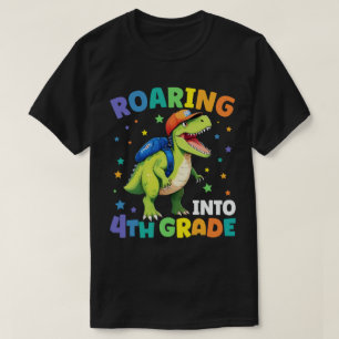 Roaring 4th Grade Dinosaur T Rex Back To School T-Shirt
