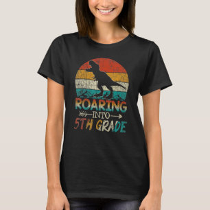 Roaring 5th Grade Dinosaur Rex Back To School Vint T-Shirt