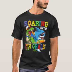 Roaring 5th Grade Dinosaur Shark Back To School Bo T-Shirt