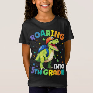 Roaring 5th Grade Dinosaur T Rex Back To School  T-Shirt