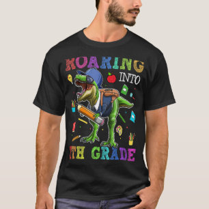 Roaring 7th Grade Dinosaur Rex Back To School Stud T-Shirt