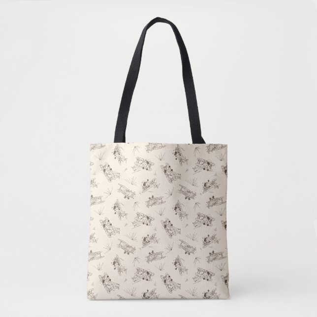 Roaring Art Deco Bi-planes - sketched pattern.   Tote Bag (Front)