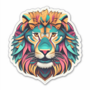 Roaring Artistry Lion Sticker Collection