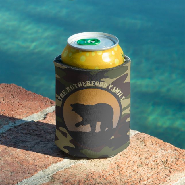 Roaring Bear and Camo Can Cooler (In Situ Pool)