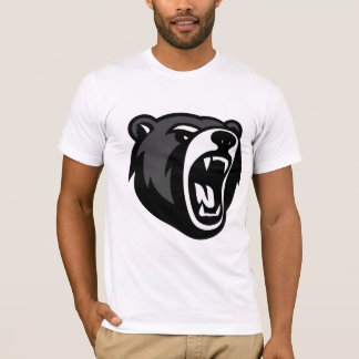 Roaring Bear Face Graphic White T-Shirt