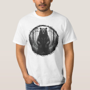 Roaring Bear Illustration – Wild Forest Graphic T- T-Shirt