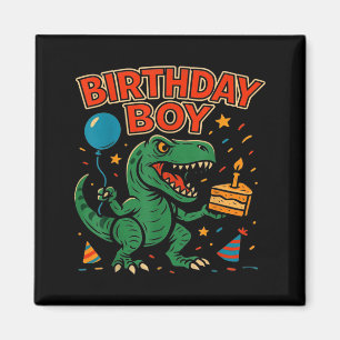 Roaring Birthday Boy Dinosaur Celebration Design _ Magnet