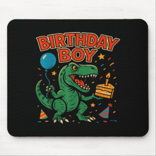 Roaring Birthday Boy Dinosaur Celebration Design _ Mouse Pad