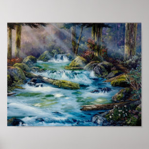 Roaring Creek Scene from the Pacific Northwest Poster