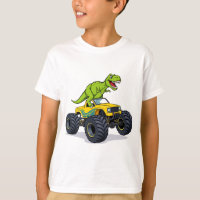 Roaring Dino on Wheels Cartoon Monster Truck Fun