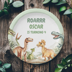 Roaring Dinosaur Birthday Party  Paper Plate