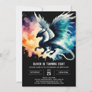 Roaring Dragon Birthday Editable Invitation