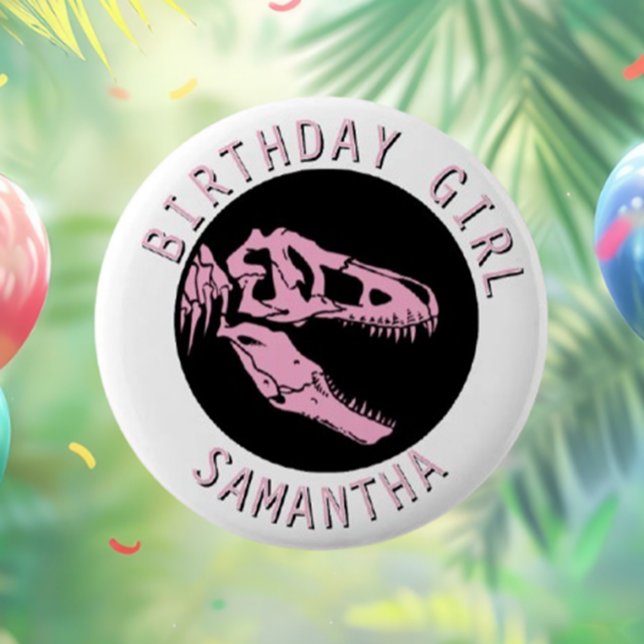 Roaring Excitement for a Dinosaur Birthday 6 Cm Round Badge (Unleash the thrill of a Jurassic birthday with our Roaring Birthday Surprise Button! )