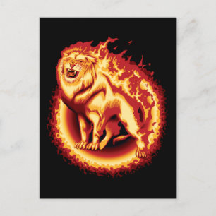 Roaring Fire Lion Postcard
