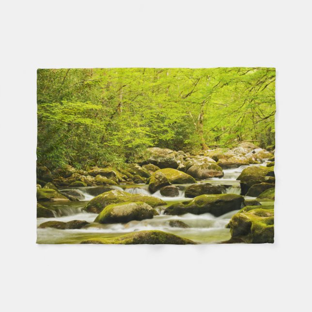 Roaring Fork in Spring Fleece Blanket (Front (Horizontal))