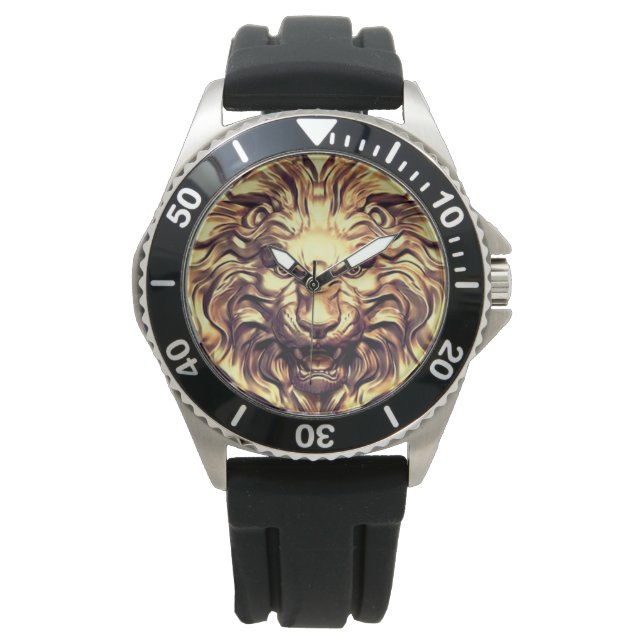 Roaring Gold Lion Head eWatch Watch (Front)