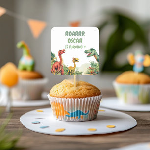 Roaring Good Time Dinosaur Party Square Sticker