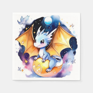 Roaring Good Time: Dragon Baby Shower Napkin