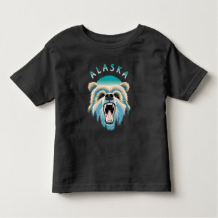 Roaring Grizzly Bear Face - Alaska Wildlife Toddler T-Shirt