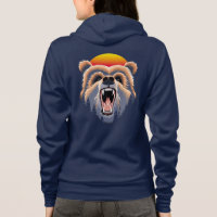 Roaring Grizzly Bear Face
