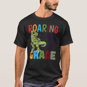 Roaring Into 1st Grade Dinosaur Back To School T-Shirt
