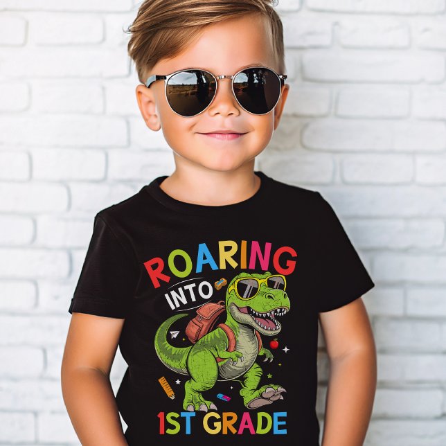 Roaring into 1st Grade Dinosaur – Back to School T-Shirt (Creator Uploaded)