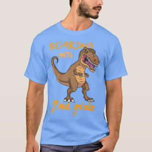 Roaring Into 2nd Grade Back To School Dinosaur T R T-Shirt