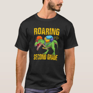 Roaring Into 2nd Grade Dinosaur Back To School Boy T-Shirt