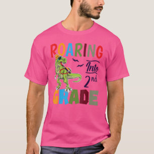 Roaring Into 2nd Grade Dinosaur Back To School T-Shirt
