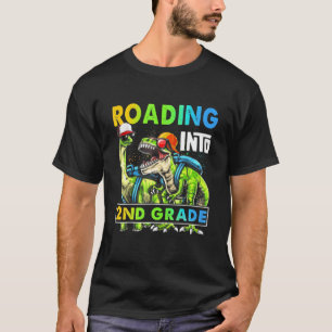 Roaring Into 2Nd Grade Dinosaur Backpack Back To S T-Shirt