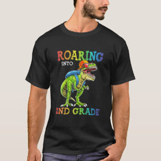Roaring Into 2Nd Grade Dinosaur T Rex Back To Scho T-Shirt