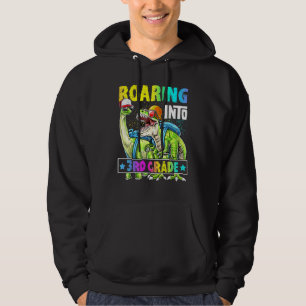 Roaring Into 3Rd Grade Dinosaur Back To School Boy Hoodie
