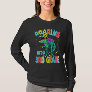 Roaring Into 3rd Grade Dinosaur Backpack Back To S T-Shirt