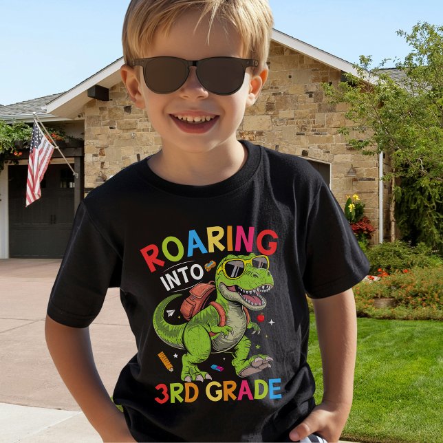 Roaring into 3rd Grade Dinosaur – Fun Back School T-Shirt (Creator Uploaded)