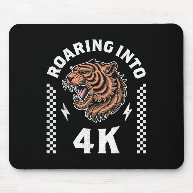 Roaring Into 4k Tiger Back To School Kid Im Ready  Mouse Pad (Front)