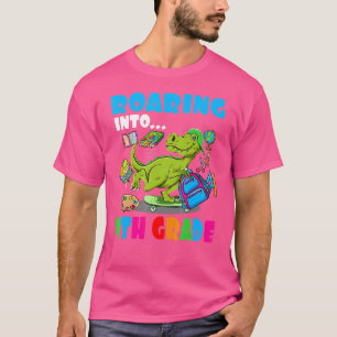 Roaring Into 4th Grade Dinosaur Kids Back To Schoo T-Shirt