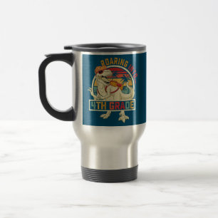 Roaring Into 4th Grade Dinosaur Kids Back To Travel Mug