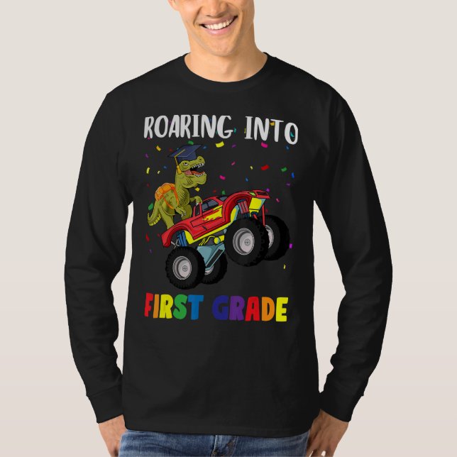 Roaring Into First Grade 1st Grade T-Shirt (Front)