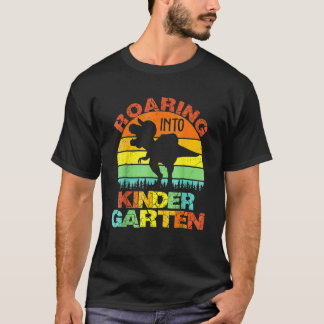 Roaring Into Kindergarten Dinosaur Boys 1st Day Of T-Shirt