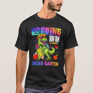 Roaring Into Kindergarten Funny Back To School Tre T-Shirt