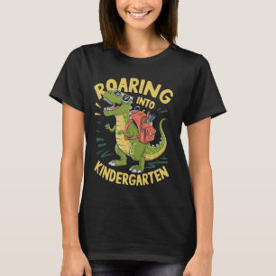 Roaring into Kindergarten T Rex Dinosaur Back to S T-Shirt