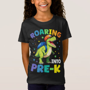Roaring Into Pre-K Dinosaur T Rex Back To School T-Shirt