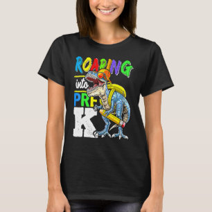 Roaring Into Pre K Rex Dinosaur Back To School Boy T-Shirt