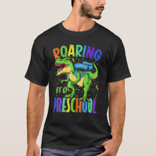 Roaring Into Preschool Dinosaur Rex Back To School T-Shirt