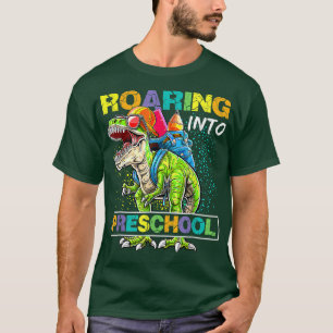 Roaring Into Preschool Dinosaur T Rex Back To Scho T-Shirt